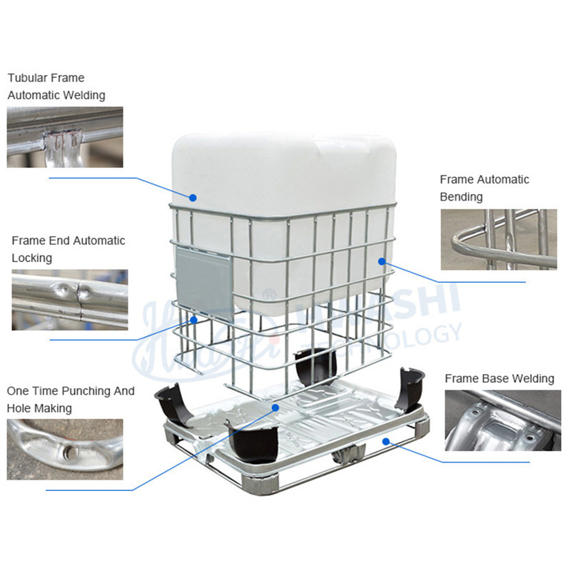 IBC Cage Base Frame Welding Machine voor IBC 1000L water tank roestvrijstalen kooi