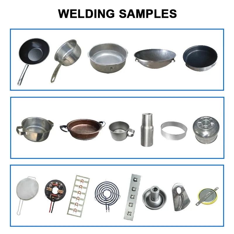 Hwashi projectie gelaste anti-stick pan/aluminiumware Kookware Pan Handle Condensator Discharge Bracket Spot Welding Machine