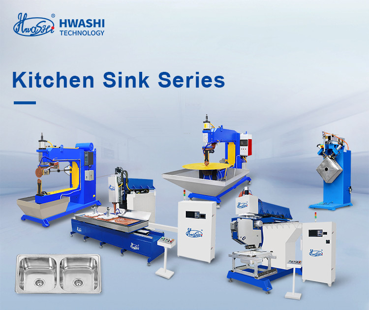 Hwashi Inox SS304 Keuken Dubbele gootsteen Naad Lasmachine en roestvrij staal CNC gootsteen Polijstmachine