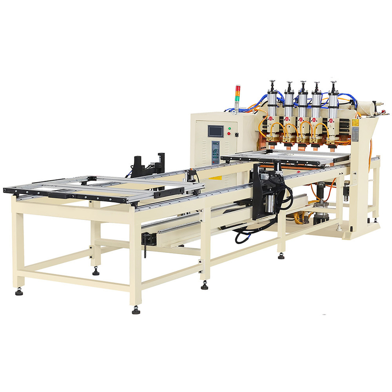 Hwashi Automatische Multiple Head Wire Mesh Spot Welding Machine voor winkelwagen