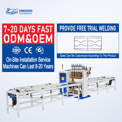 Hwashi Automatische Wire Mesh Spot Welding Machine Voor Filter Bag Cage Rebar Steel Wire Mesh