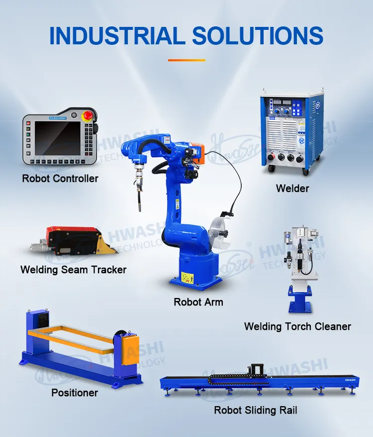 Hwashi Industrial CNC Lasmachine Robotic 6 Axis met Servo, Lasrobot Arm Positioner Rack, Automatische TIG Lasrobot 7